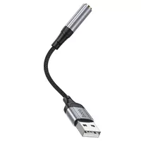 Перехідник Hoco LS36 Fresh USB to 3,5 AUX Black