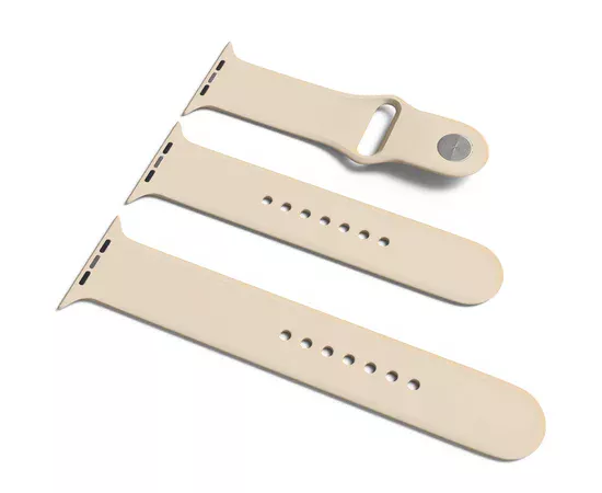 Силиконовый ремешок для Apple Watch Sport Band 38 / 40 (S/M & M/L) 3pcs Бежевый / Antigue White
