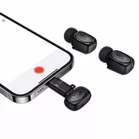 Петличний бездротовий мікрофон Hoco L19 Graceful dual-mic 2in1 (Lightning/Type-C) Black