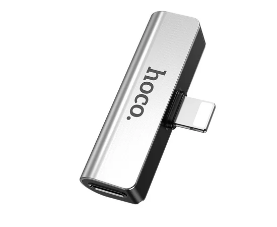 Перехідник Hoco LS25 Lightning to 3,5 AUX Сталевий