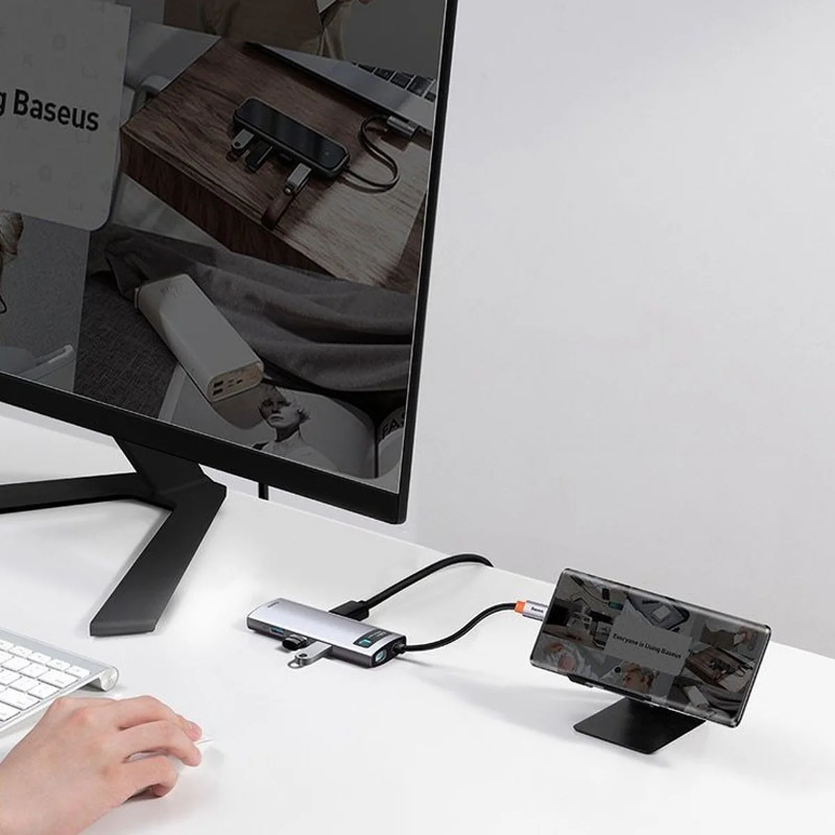 Переходник HUB Baseus Metal Gleam Series 7-in-1 Multifunctional (WKWG020113) Серый