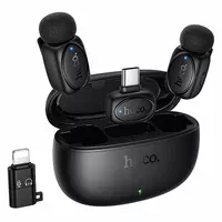 Петличний бездротовий мікрофон Hoco L19 Graceful dual-mic 2in1 (Lightning/Type-C) Black