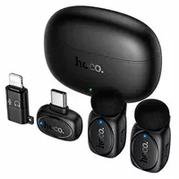 Петличний бездротовий мікрофон Hoco L19 Graceful dual-mic 2in1 (Lightning/Type-C) Black