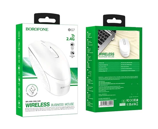 Мышь BOROFONE BG7 Platinum 2.4G White