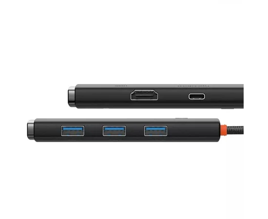 Переходник HUB Baseus Lite Series 5in1 (Type-C to HDMI + 3xUSB 3.0 + PD) (WKQX04) Черный