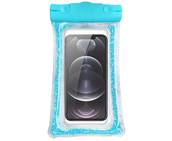 Водонепроникний універсальний чохол 6,5 (Liquid Glitter) Синій