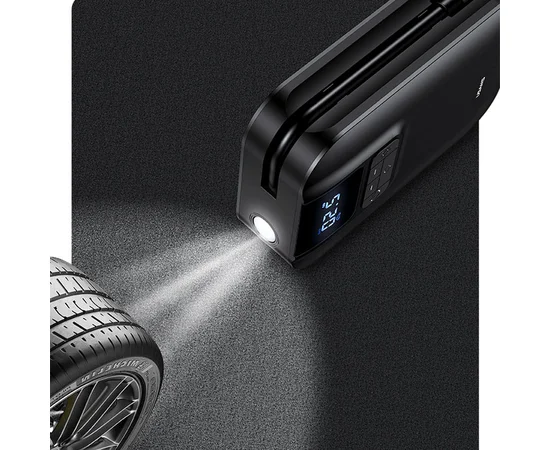 Портативный автокомпрессор для шин Usams US-ZB215 Mini Car 5000 mAh Черный