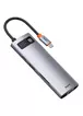 Перехідник HUB Baseus Metal Gleam Series 7-Port (Type-C to HDMI+USB3.0*3+PD+RJ45) (B0003070)