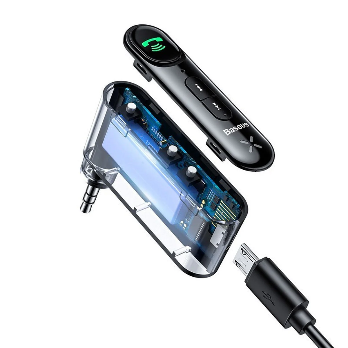 Адаптер Baseus AUX Qiyin Car Bluetooth Receiver (WXQY) Чорний