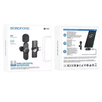 Бездротовий петличний мікрофон Borofone BFK12 Trophy lavalier Lightning/Type-C Black