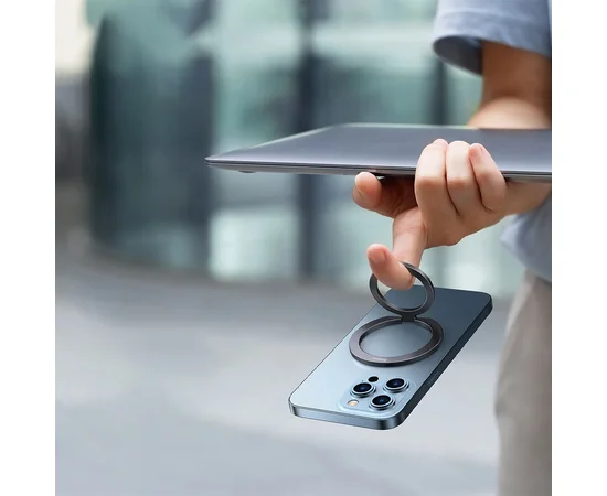 Держатель для телефона Baseus Halo Series Foldable Metal Ring (Single ring) (SUCH00001) Grey