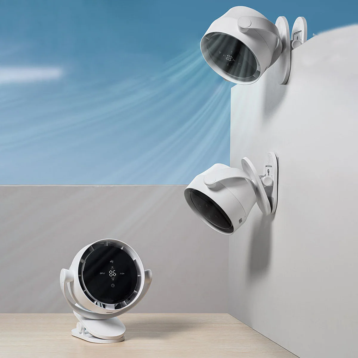 Настільний вентилятор F7 із затискачем 4000mAh White