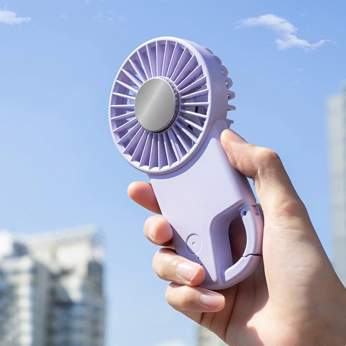 Портативний вентилятор SQT-BF2 з карабіном 1800mAh Purple