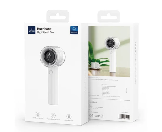 Портативний вентилятор з дисплеєм WIWU WI-FS010 White