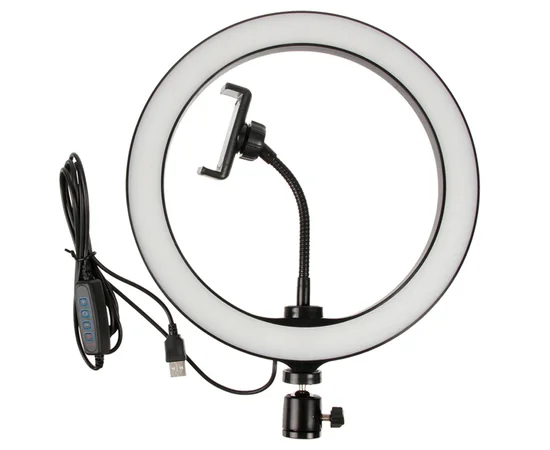 Кольцевая лампа M-126 26см с держателем, без подставки Черный