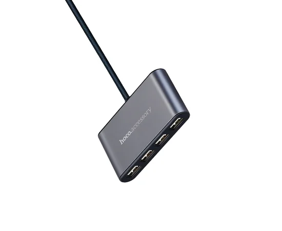 Перехідник HUB Hoco HB3 USB to Type-C Сталевий