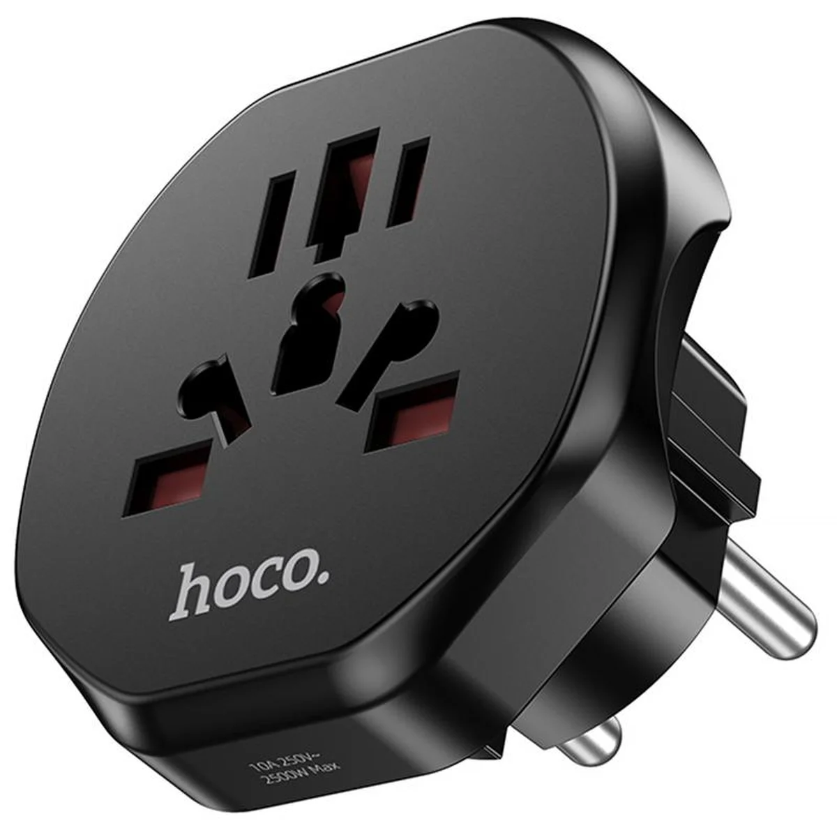 Сетевой универсальный переходник Hoco AC6 3in1 (EU) Black