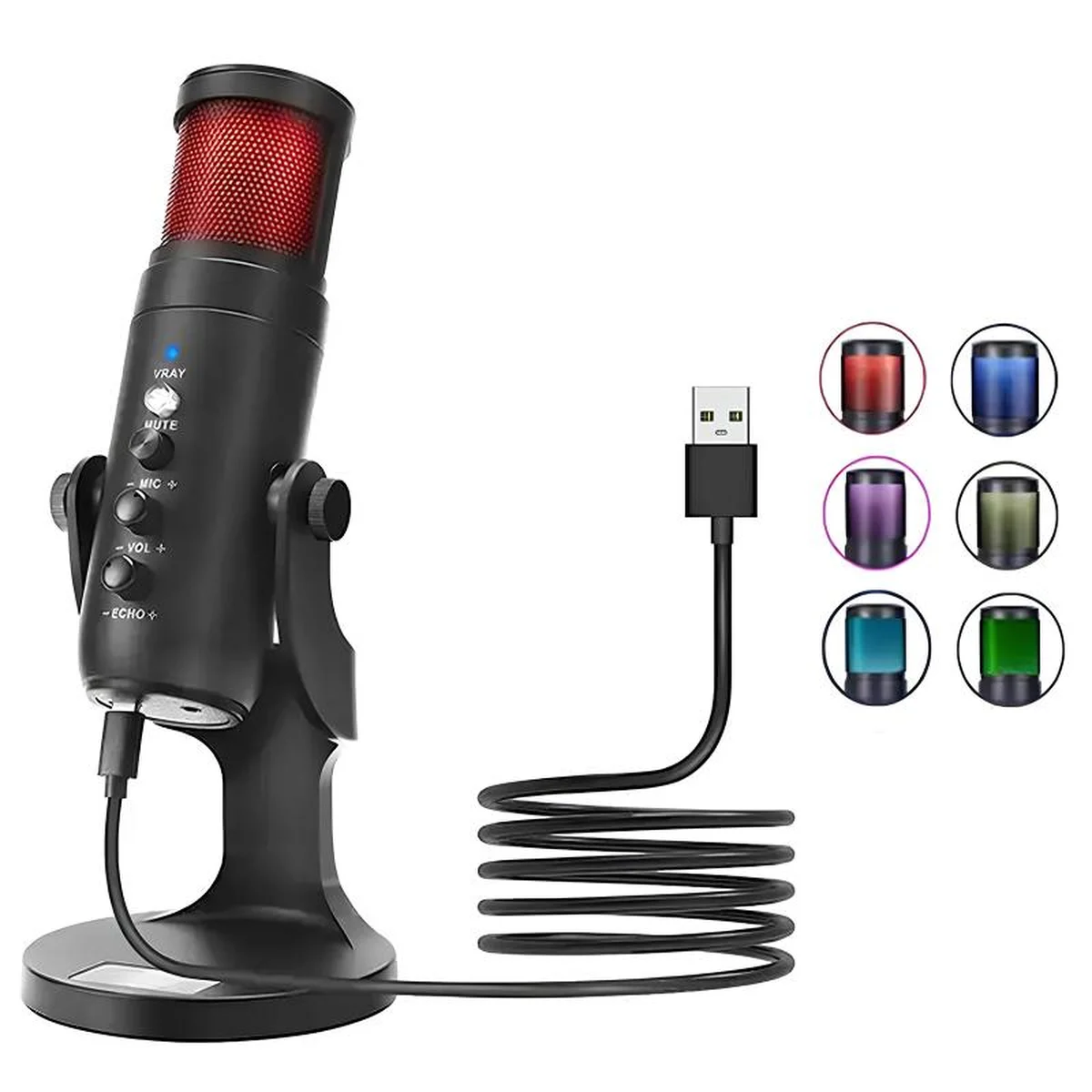 Микрофон конденсаторный для гейминга JMARY MC-PW9 Black