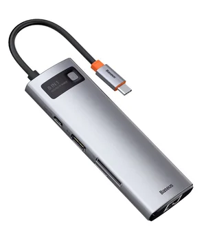 Перехідник HUB Baseus Metal Gleam Series 7-in-1 Multifunctional (WKWG020113) Сірий