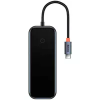 Перехідник Baseus Hub AcmeJoy 4-Port Type-C (USB3.0*3+Type-C PD&Data*1) (WKJZ) Dark Gray