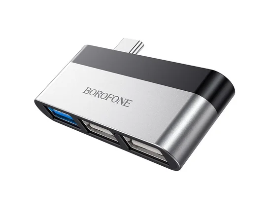 Перехідник Borofone DH1 Type-C to USB Чорний / Срібний