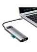 Перехідник HUB Baseus Metal Gleam Series 7-Port (Type-C to HDMI+USB3.0*3+PD+RJ45) (B0003070)
