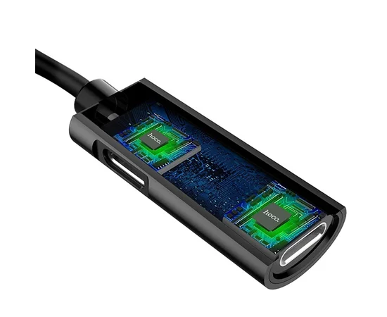 Переходник Hoco LS18 "Tanco" Dual Lightning Черный