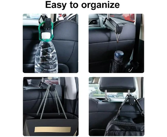 Автодержатель Baseus Backseat Vehicle Phone Hook, + крюк-вешалка Black