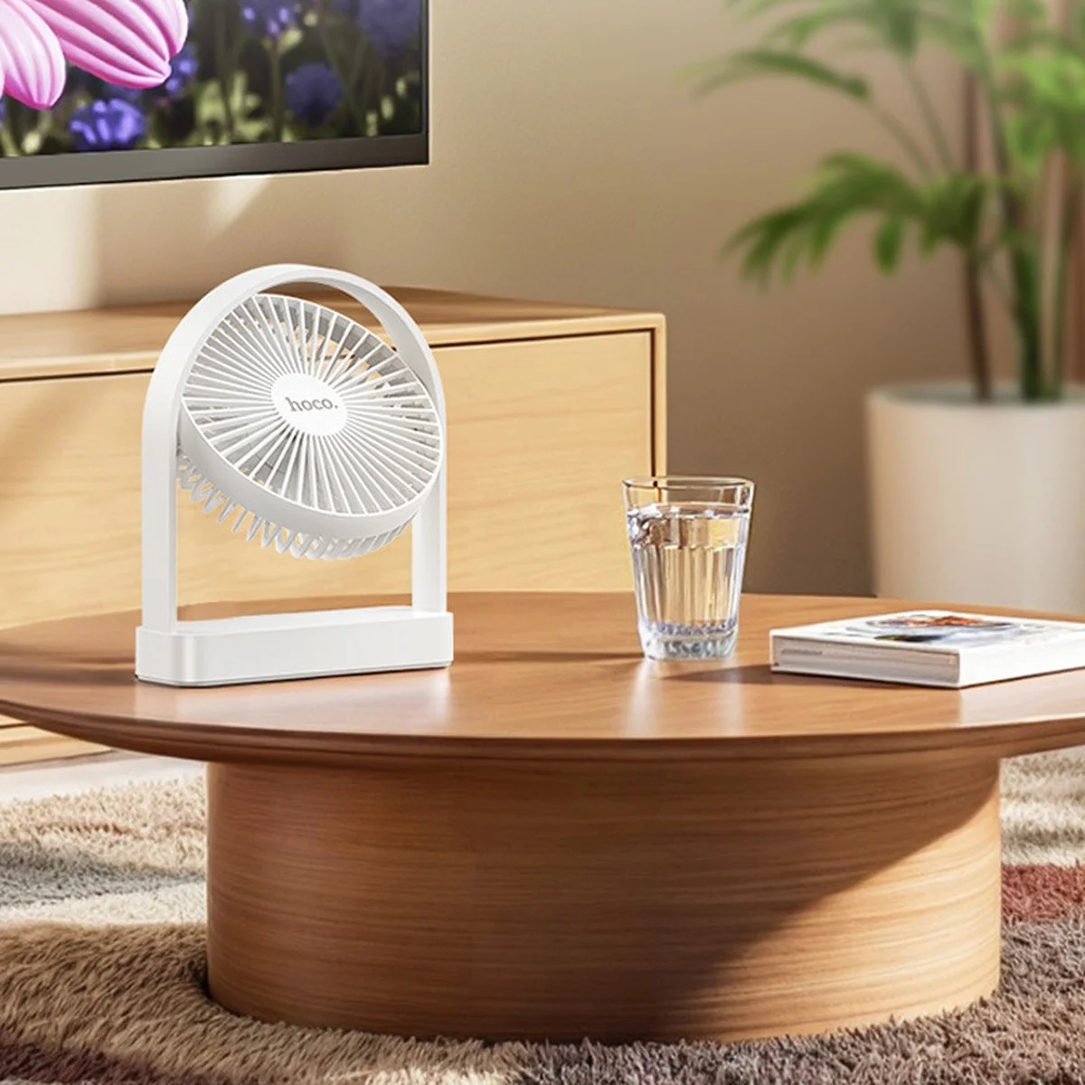 Настільний вентилятор Hoco HX65 ultra-thin desktop fan 2000 mAh White