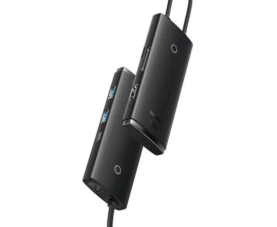 Перехідник HUB Baseus Lite Series 6in1 (Type-C to HDMI+2xUSB3.0+Type-C Data+SD/TF) (WKQX050001) Black