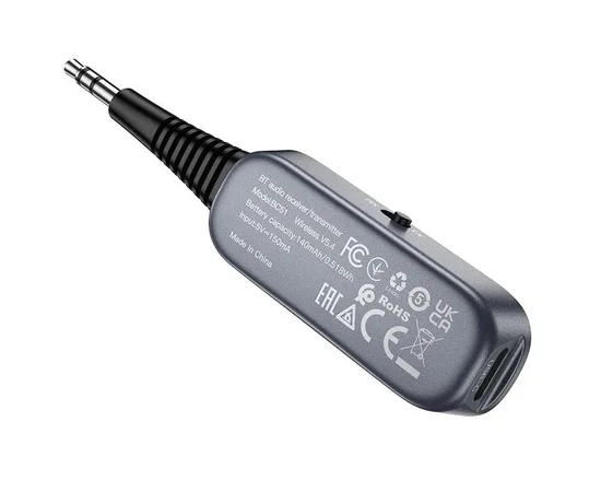 Bluetooth AUX аудио ресивер/трансмиттер BOROFONE BC51 Clear way Metal gray