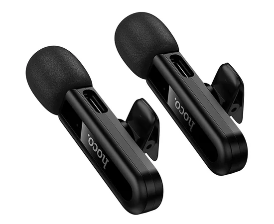 Петличний бездротовий мікрофон Hoco L20A Mini Voice (Lightning/Type-C) 60 mAh Black