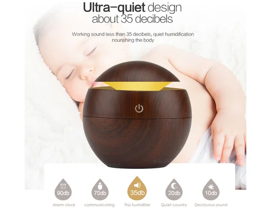 Увлажнитель воздуха Ultrasonic Aroma c LED подсветкой Коричневый