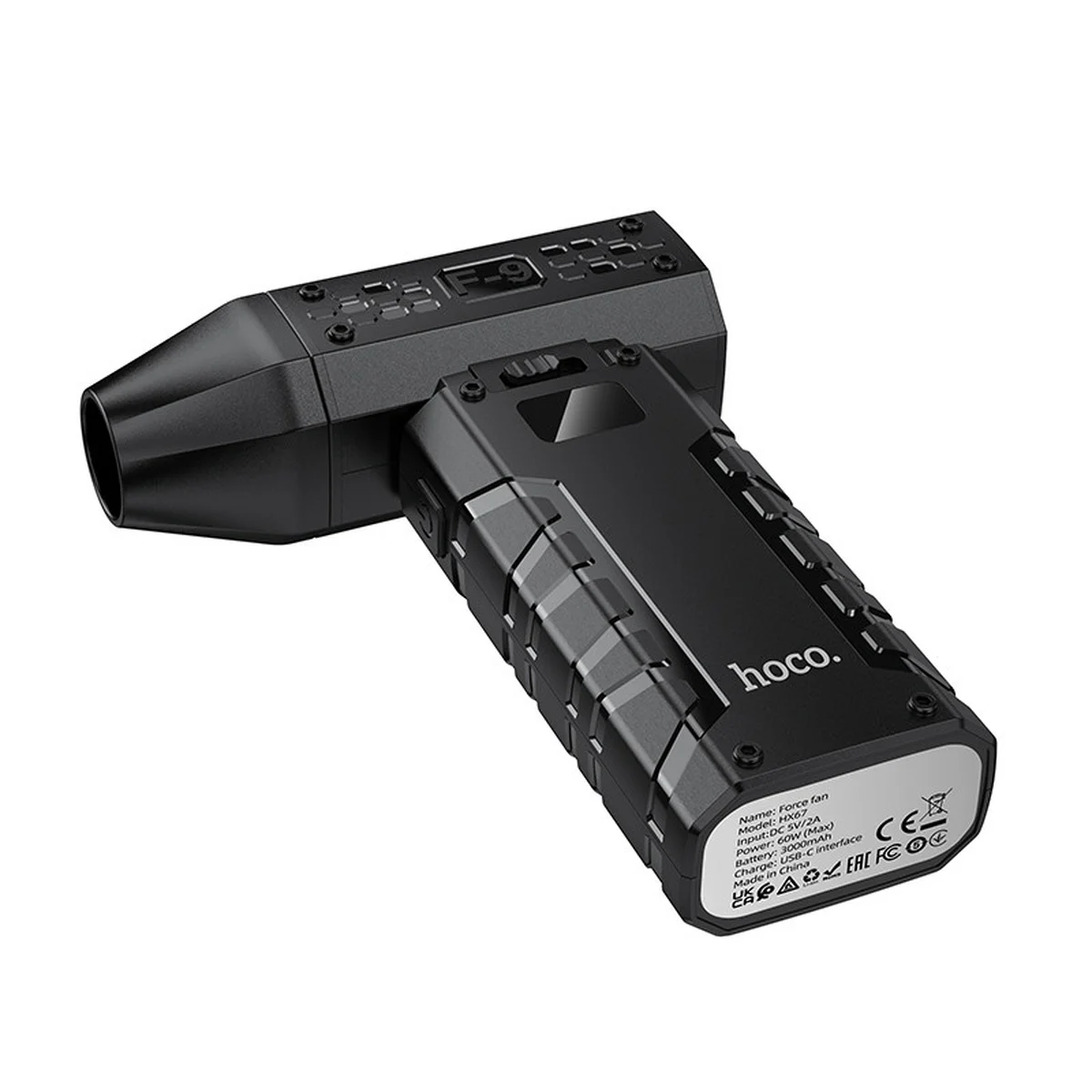 Портативний турбовентилятор Hoco HX67 Force fan Black