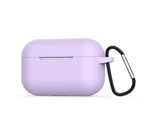 Силиконовый футляр с карабином для наушников AirPods Pro Сиреневый / Dasheen