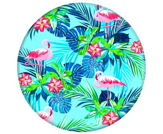 Тримач для телефону круглий (Glass) Фламінго / Зелений