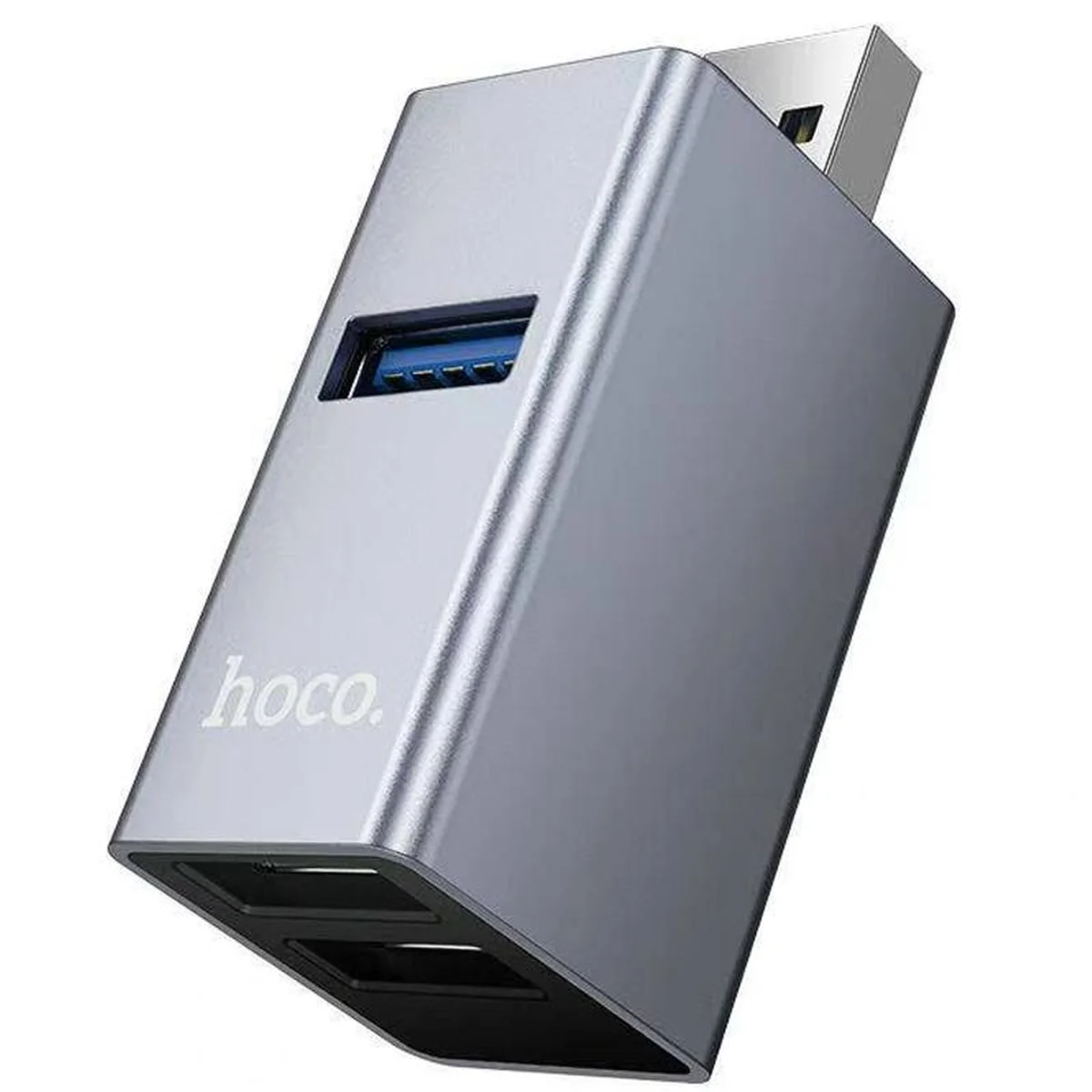 Переходник HUB Hoco HB54 3in1 (USB to 2xUSB2.0+USB3.0) Metal grey