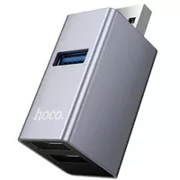 Переходник HUB Hoco HB54 3in1 (USB to 2xUSB2.0+USB3.0) Metal grey