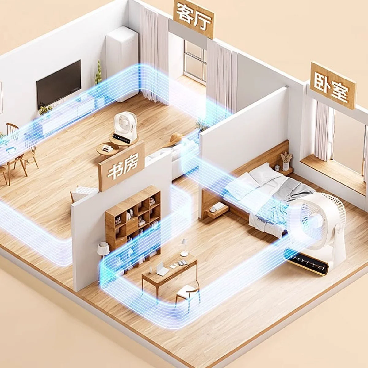Настільний вентилятор F16 Smart 4000mAh White