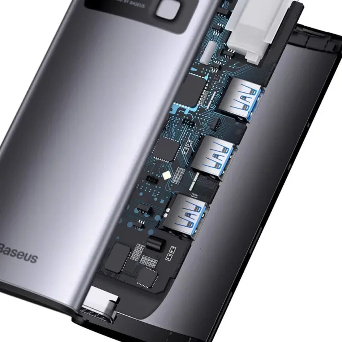 Переходник HUB Baseus Metal Gleam Series 6-in-1 Multifunctional Type-C (WKWG080013) Gray