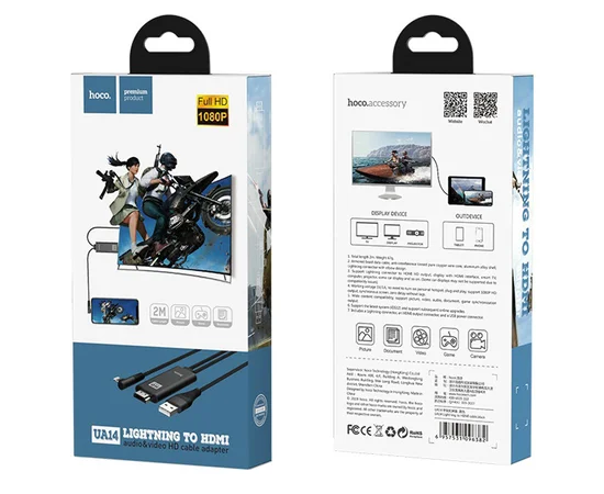 Перехідник Hoco UA14 Lightning to HDMI Чорний