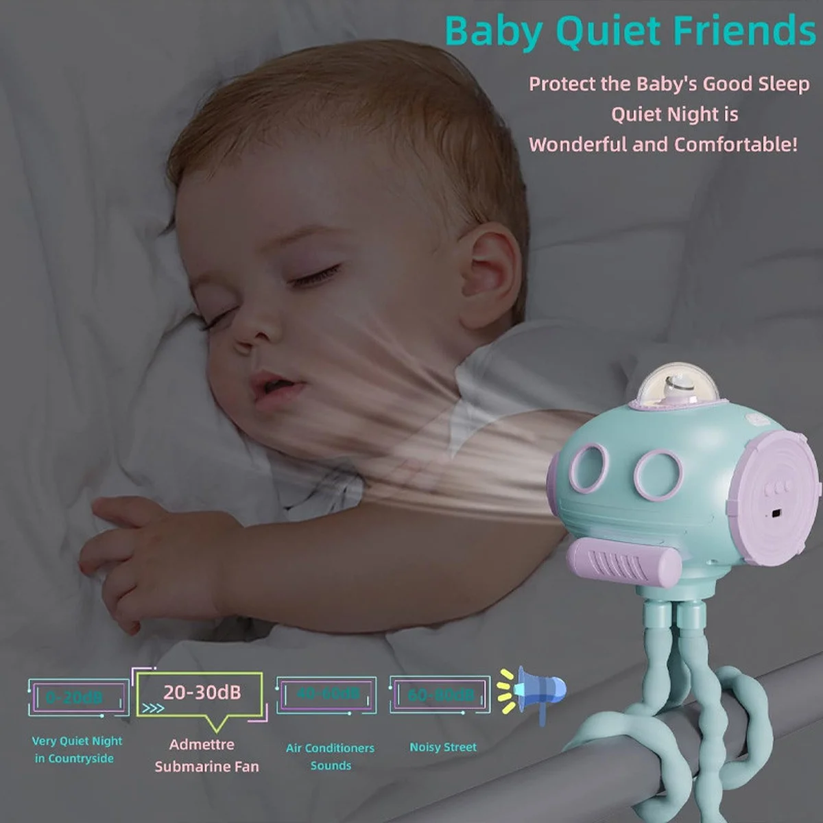 Мультифункціональний вентилятор Submarine F18 with music and battery 4000 mAh Blue