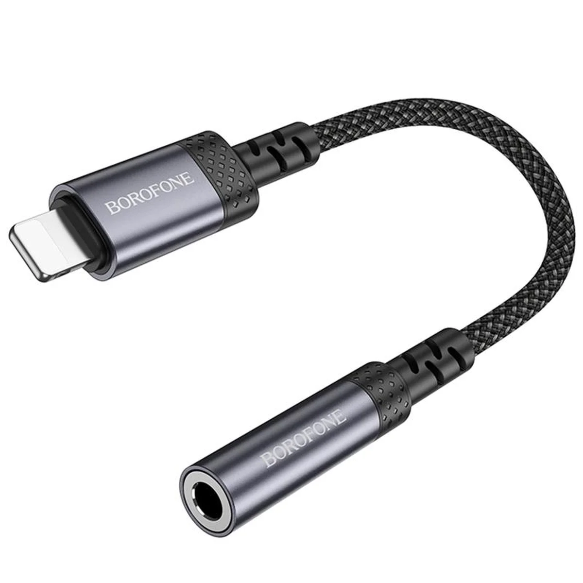 Переходник Borofone BV24 Graceful Lightning to 3.5mm Metal grey
