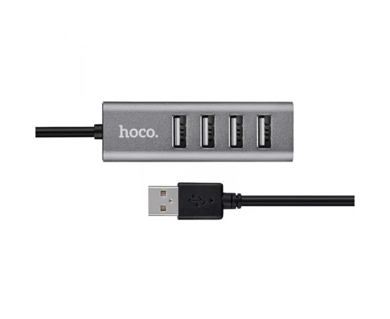 Перехідник HUB Hoco HB1 USB 4 port (1m) Сірий