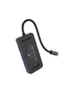 Переходник HUB Hoco HB16 Type-C to USB3.0*3+HDMI+PD+RJ45 Серый
