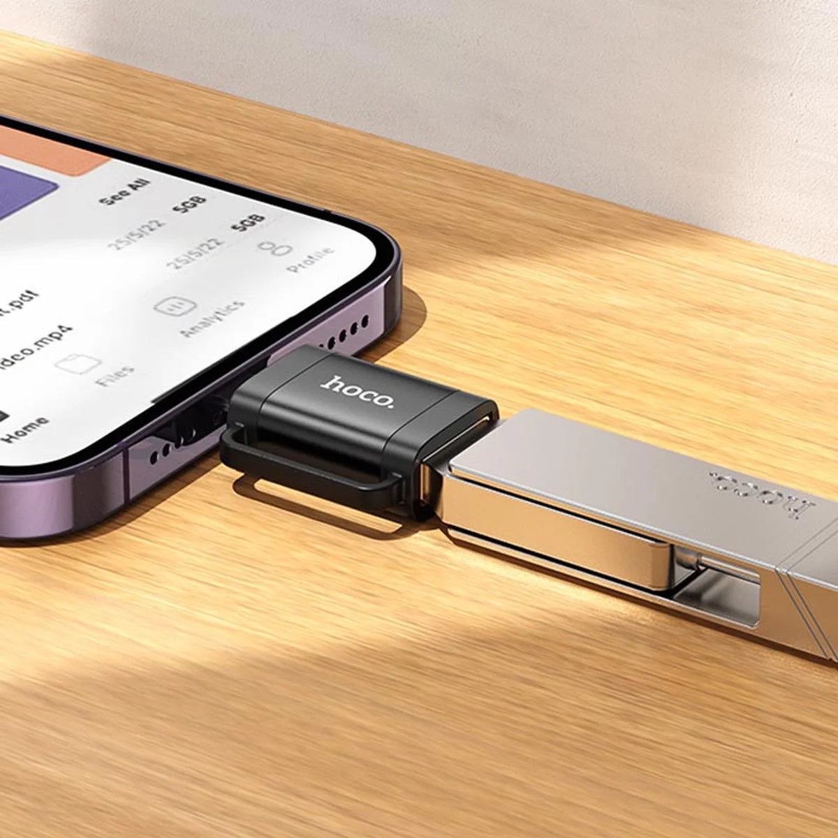 Перехідник Hoco UA31A OTG Lightning male to USB female Black