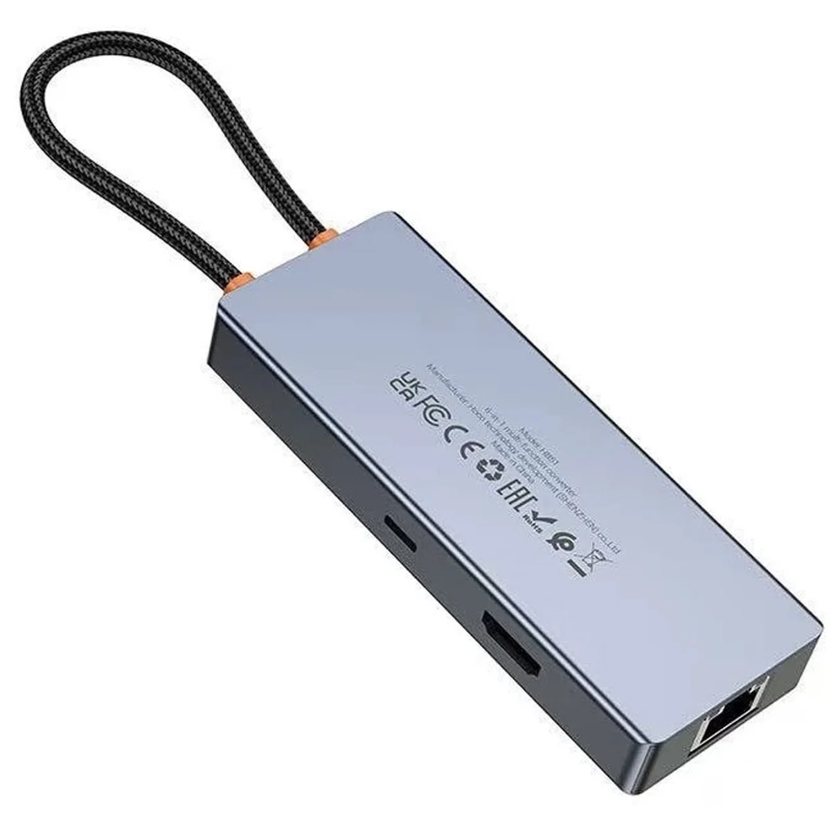 Переходник HUB Hoco HB51 Wow 6in1 (Type-C to HDTV+RJ45+PD+3xUSB3.0) Deep space gray