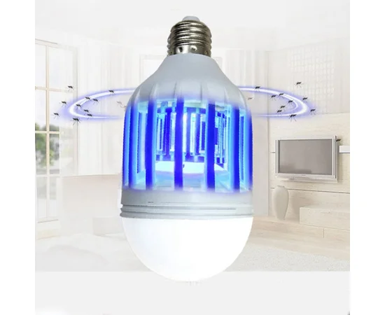 Антимоскитная светодиодная лампочка 2 в 1 против комаров,москитов,мошек фумигатор Белый