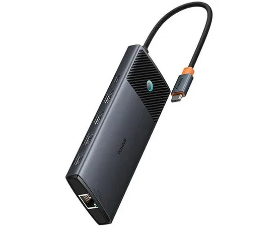 Перехідник HUB Baseus Metal Gleam II OS 10in1 Dual Display (B00061800123-01) Cosmic Black