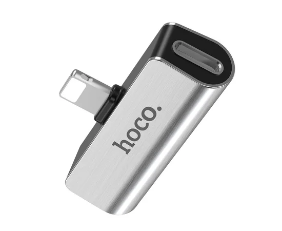 Перехідник Hoco LS25 Lightning to 3,5 AUX Сталевий